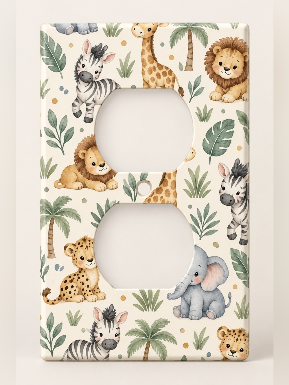 Cute Safari Animals Kids Nursery Jungle Outlet Wall Plate Cover